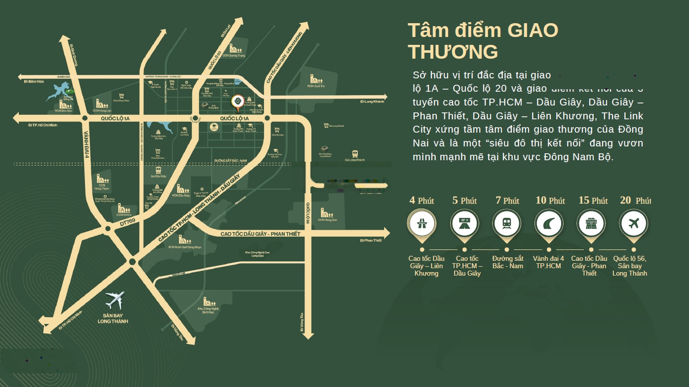 Đất nền 240m2 cạnh sân bay Long Thành ngã tư Dầu Giây Đồng Nai, mặt tiền QL1A - kết nối QL20