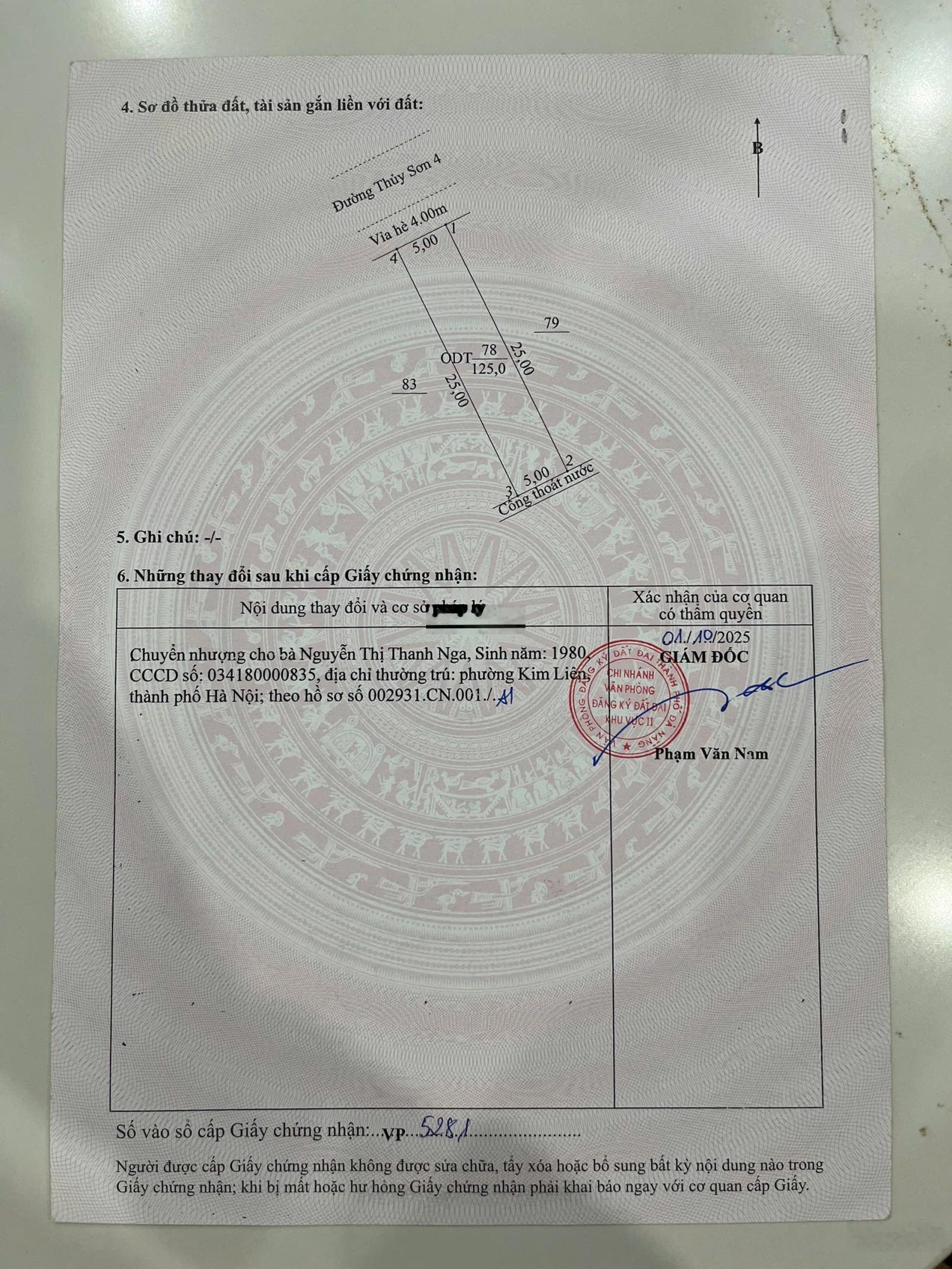 Chính chủ bán lô đất đường Thuỷ Sơn 4 sát Nguyễn Khắc Viện ngay bãi tắm Sơn Thuỷ.