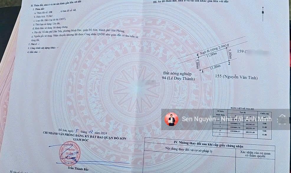 Lô đất ô tô đỗ cửa tại Dân Tiến, Minh Đức, Đồ Sơn