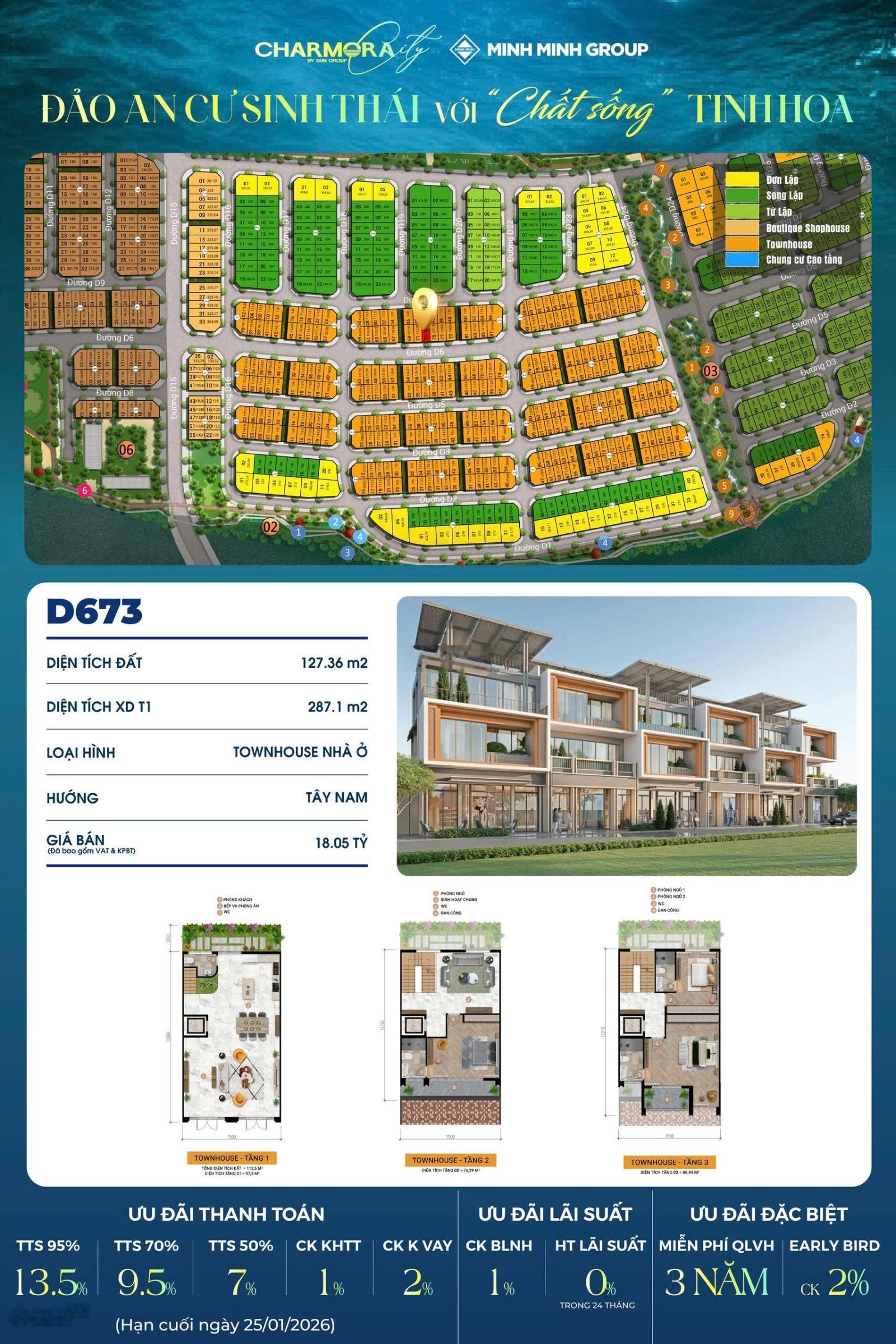 Bán 2 căn liền kề kinh doanh trục đường hót nhất dự án charmora city(sun nha trang )