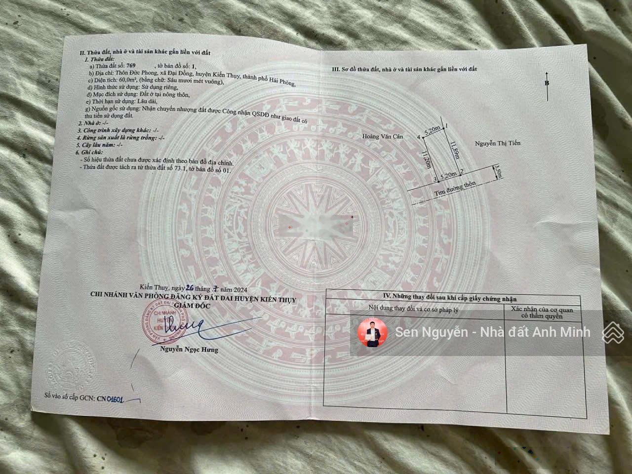 Bán lô đất Đức Phong - Đại Đồng - Kiến Thụy