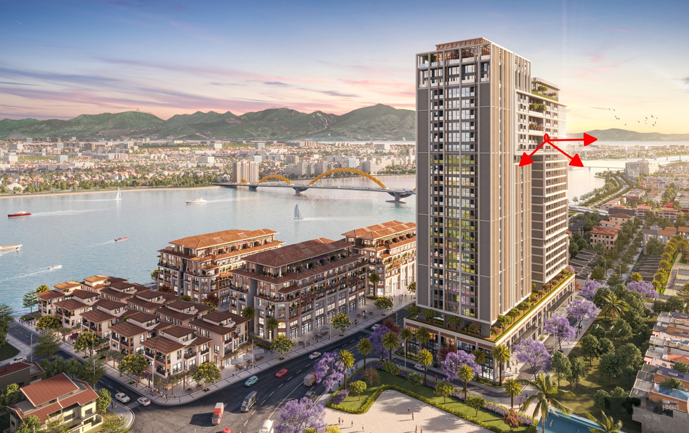 Sun Ponte hiếm hàng 3PN 102m² tầng cao view biển, trục rất ít bán, chủ cần bán gấp dễ deal