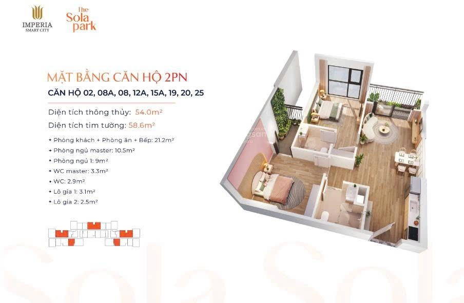 Quỹ 599 chung cư Imperia Sola park T3/2027 nhận nhà, hỗ trợ vay ngân hàng Lãi suất 0%,giá từ 2.3 tỷ