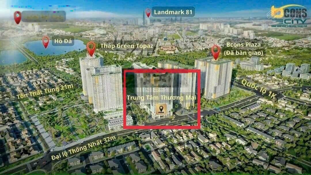 Chủ định cư nước ngoài, cần bán gấp căn hộ Bcons City tháp Green Topaz