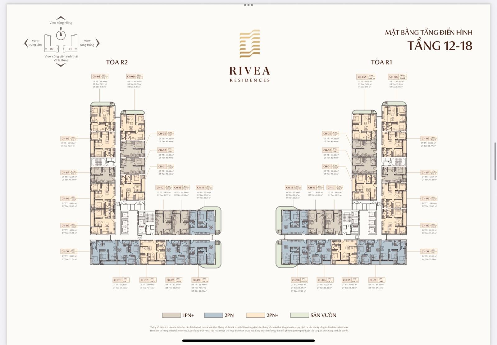 Bán căn hộ 2PN 1WC Rivea Residences, 6 tỷ VND, 50m2 tại Đường Vĩnh Hưng, Hoàng Mai, Hà Nội