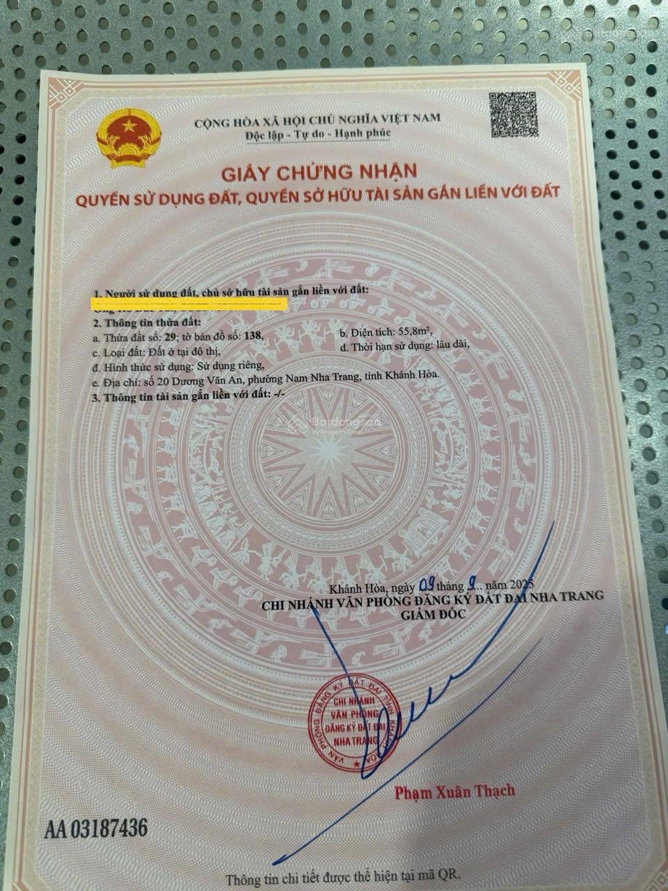 Bán Đất Tặng Nhà Cấp 4 Mặt Tiền Dương Văn An Phước Long Nha Trang