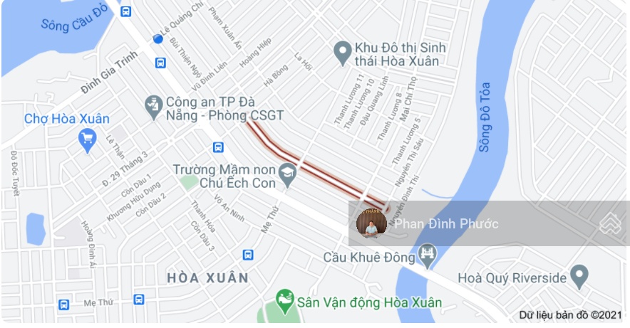 Bán đất có dãy trọ 5 phòng - MT Diệp Minh Châu, Hòa Xuân