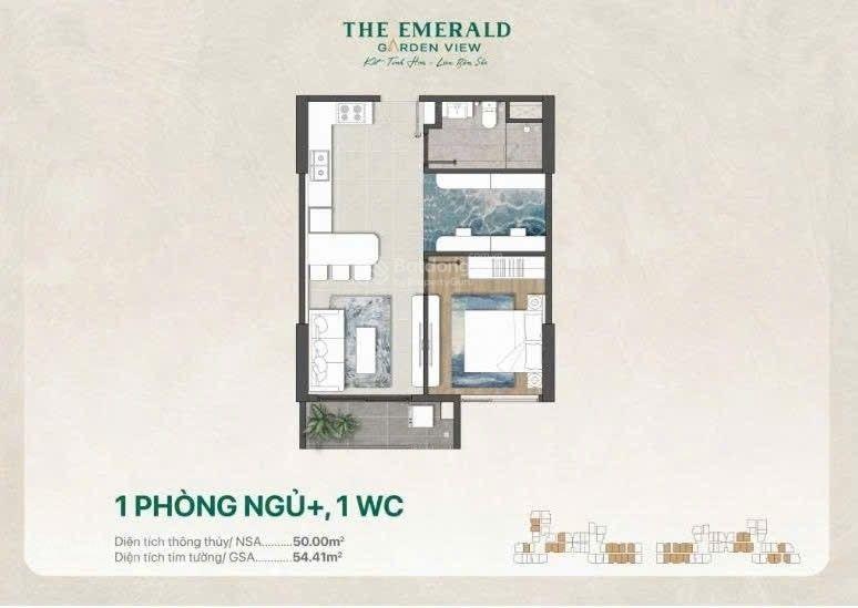 Căn hộ 1pn+ the emerald garden view 1,89 tỷ