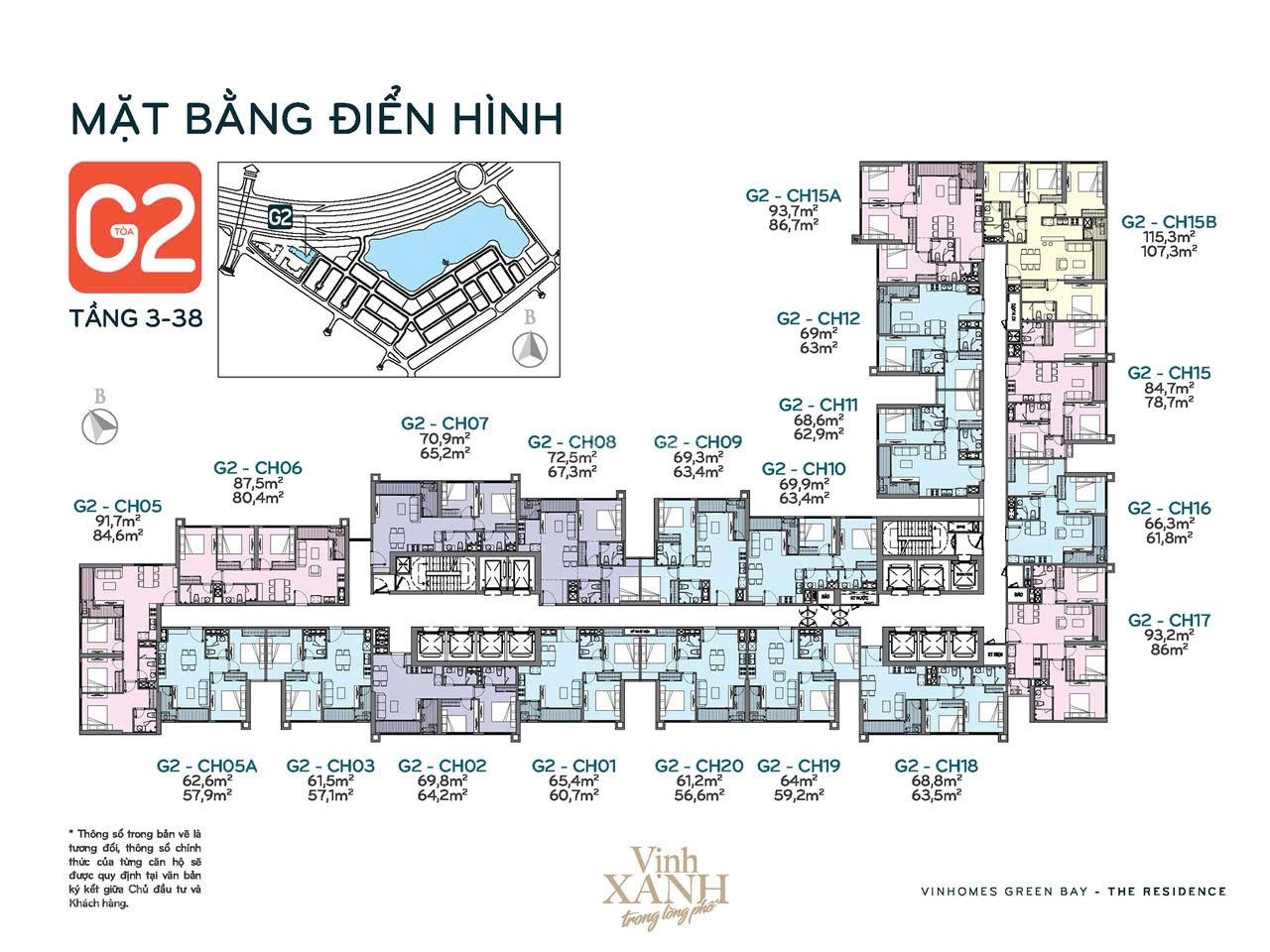 bán căn hộ sổ lâu dài diện tích 64m dự án Vinhomes Green Bay