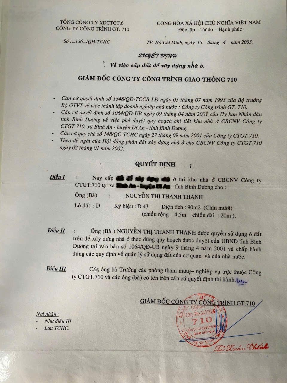 Bán đất mặt tiền đường tân lập, dĩ an, bình dương