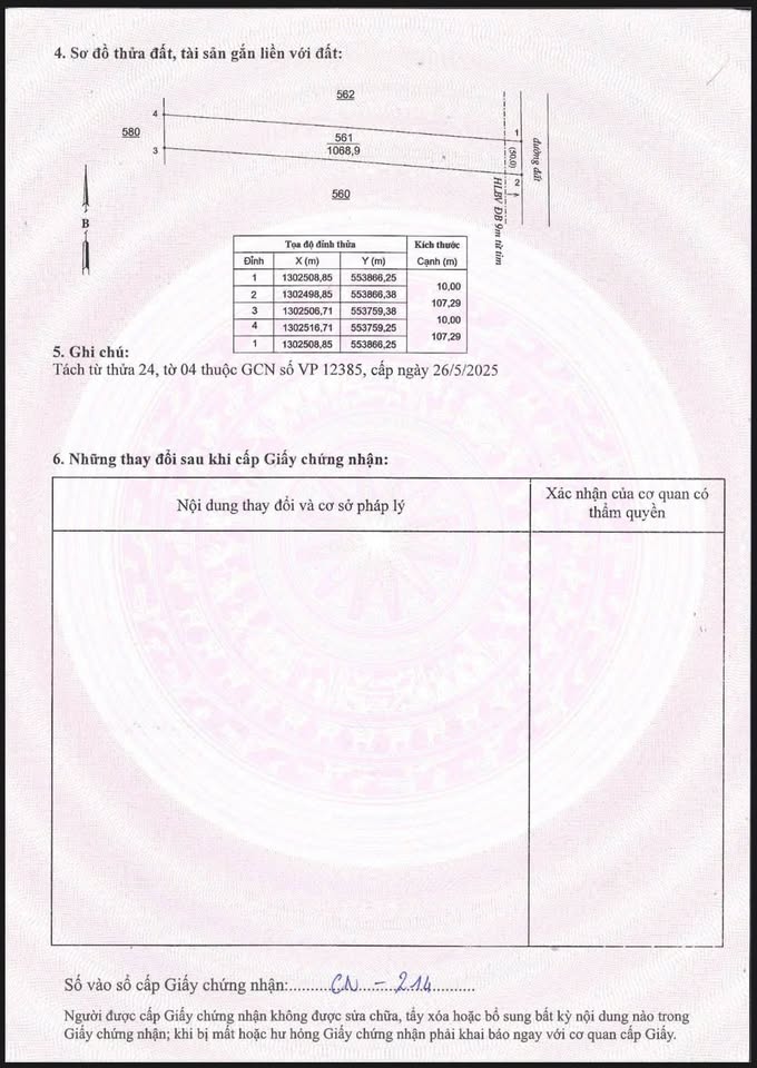 Bán đất thị xã Bến Cát, tỉnh Bình Dương giá 685 triệu