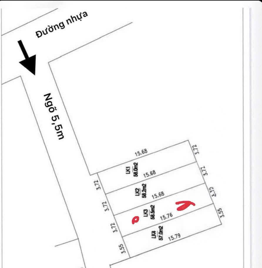 Chỉ 5,4 tỷ có ngay 58.5m2 đất tại Khánh Hà giáp ga cao tốc Ngọc Hồi, đại đô thị Hà Nội oto vào đất