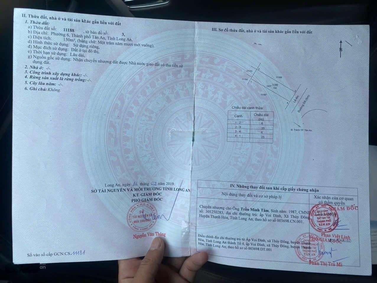 Bán 300m2 thổ cư ( đối diện bãi giữ xe Aeon Tân An ) sẵn quán cà phê đang kinh doanh ổn định