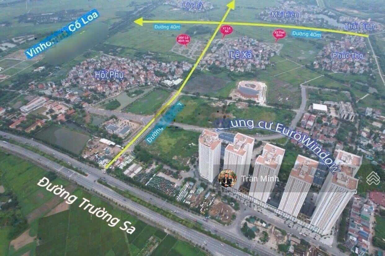 Làn 1 - điểm x1 - lê xá - mai lâm - đường 8m - gần cầu đông trù - vinhomes cổ loa . dt 80m2.