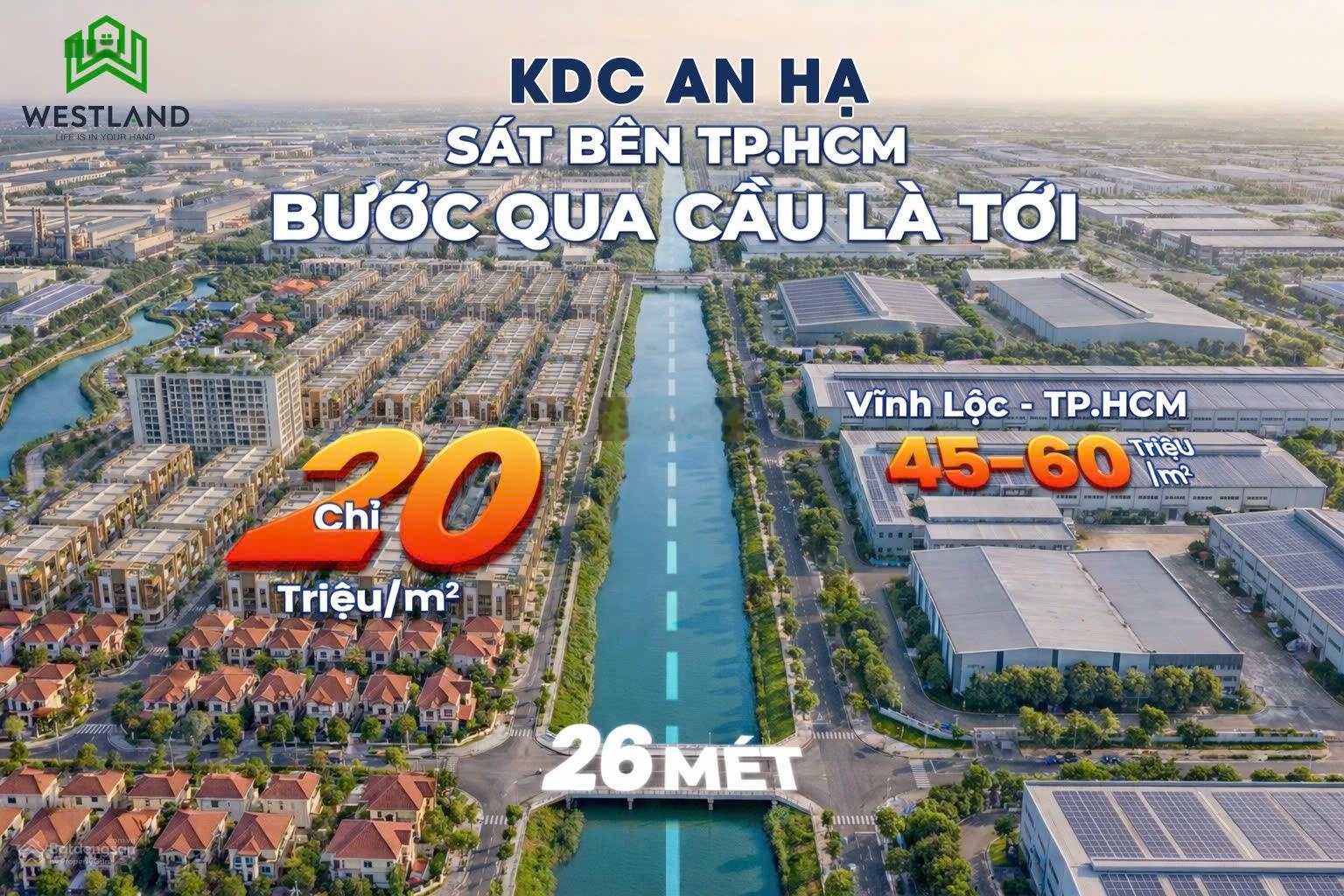 Đất nền KDC An Hạ 90m2 1TY8 sổ sẵn Công Chứng Sang Tên