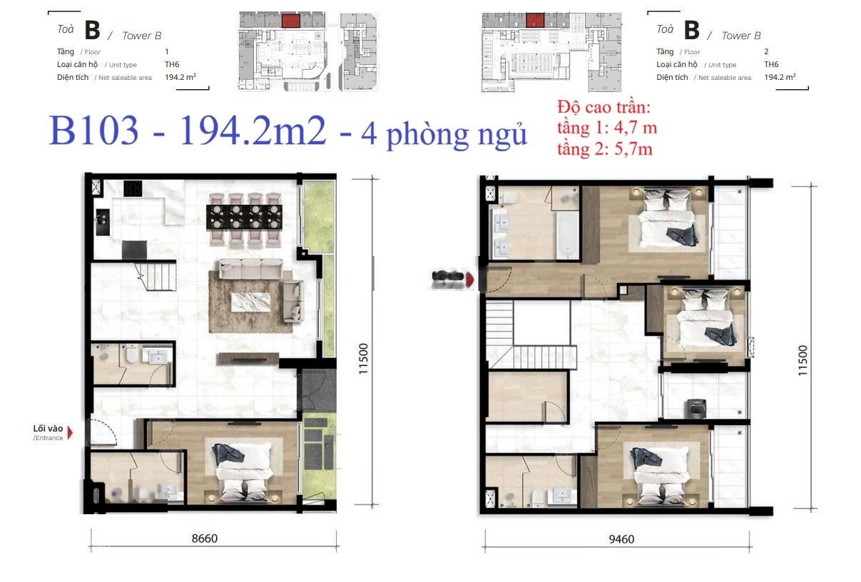 Bán Townhouse high end, căn hộ tầng trệt The TEN