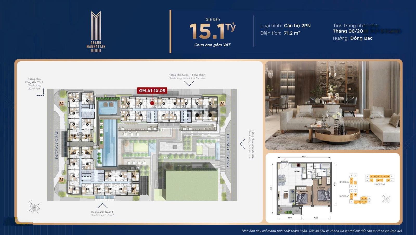 Giỏ hàng căn hộ Grand Manhattan Quận 1 tháng 1/2026 giá chỉ từ 15.1tỷ, PKD Novaland