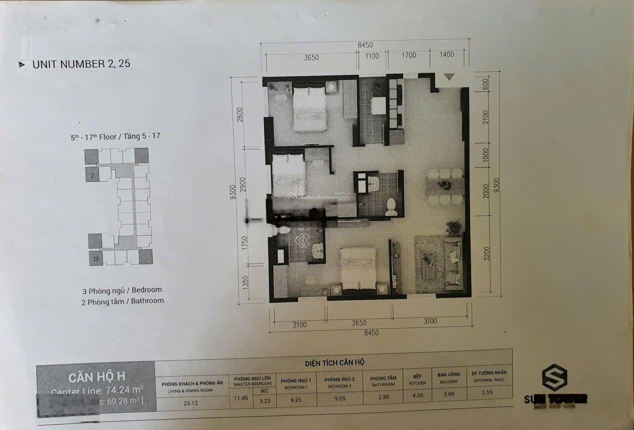 Tôi cần bán căn hộ 3 phòng ngủ chung cư Sky 9