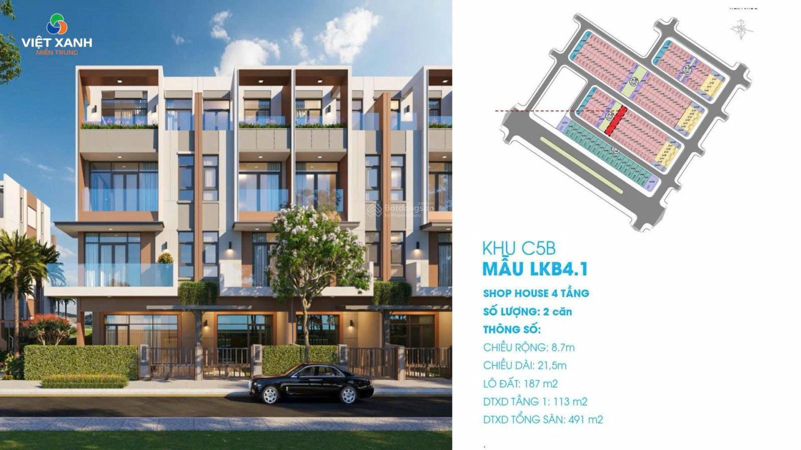 Bán căn nhà phố shophouse C5B Liên Chiểu - Giá chỉ từ 3 tỷ thanh toán trước nhận nhà ngay