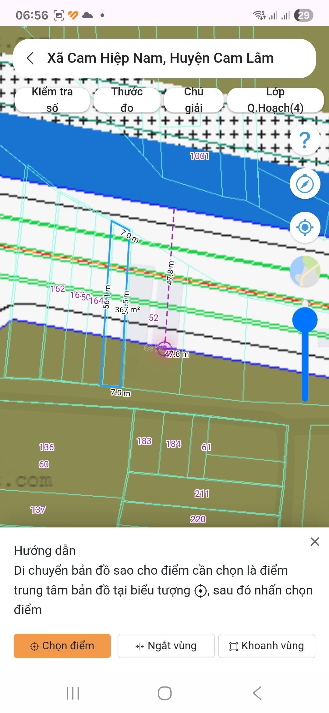 Bán đất 2 mặt tiền đường 47m và hiện trạng 7m tại Cam Hiệp Nam, Cam Lâm