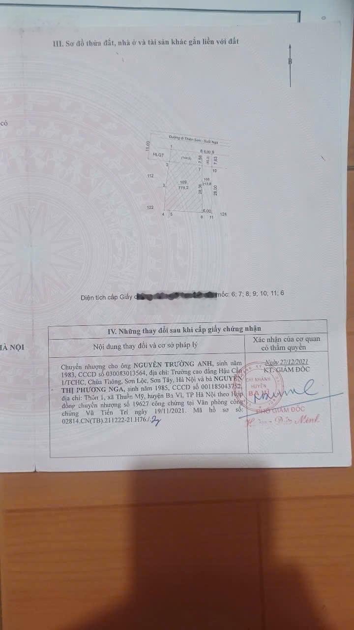 Bán Đất mặt đường nhựa Thôn Rùa, Vân Hòa, Ba Vì 2,9 tỷ, 214m2, pháp lý đầy đủ
