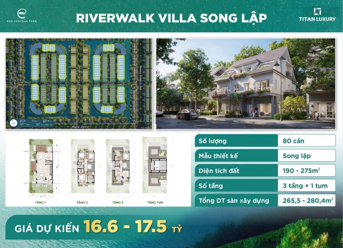 Biệt thự đảo song lập Eco Central Park, Lh Tố Nga 0942328974