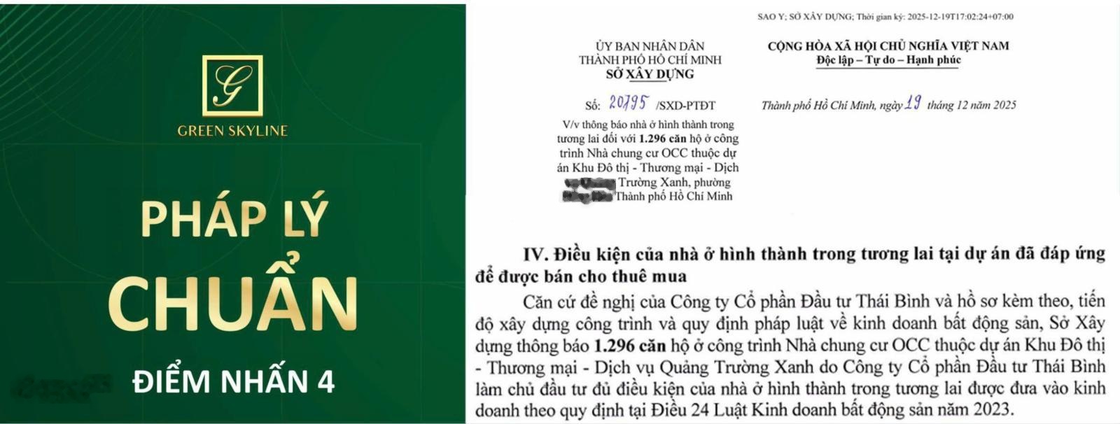 Căn 3PN Green Skyline - thanh toán giãn, áp lực thấp, nhận nhà Q2/2027