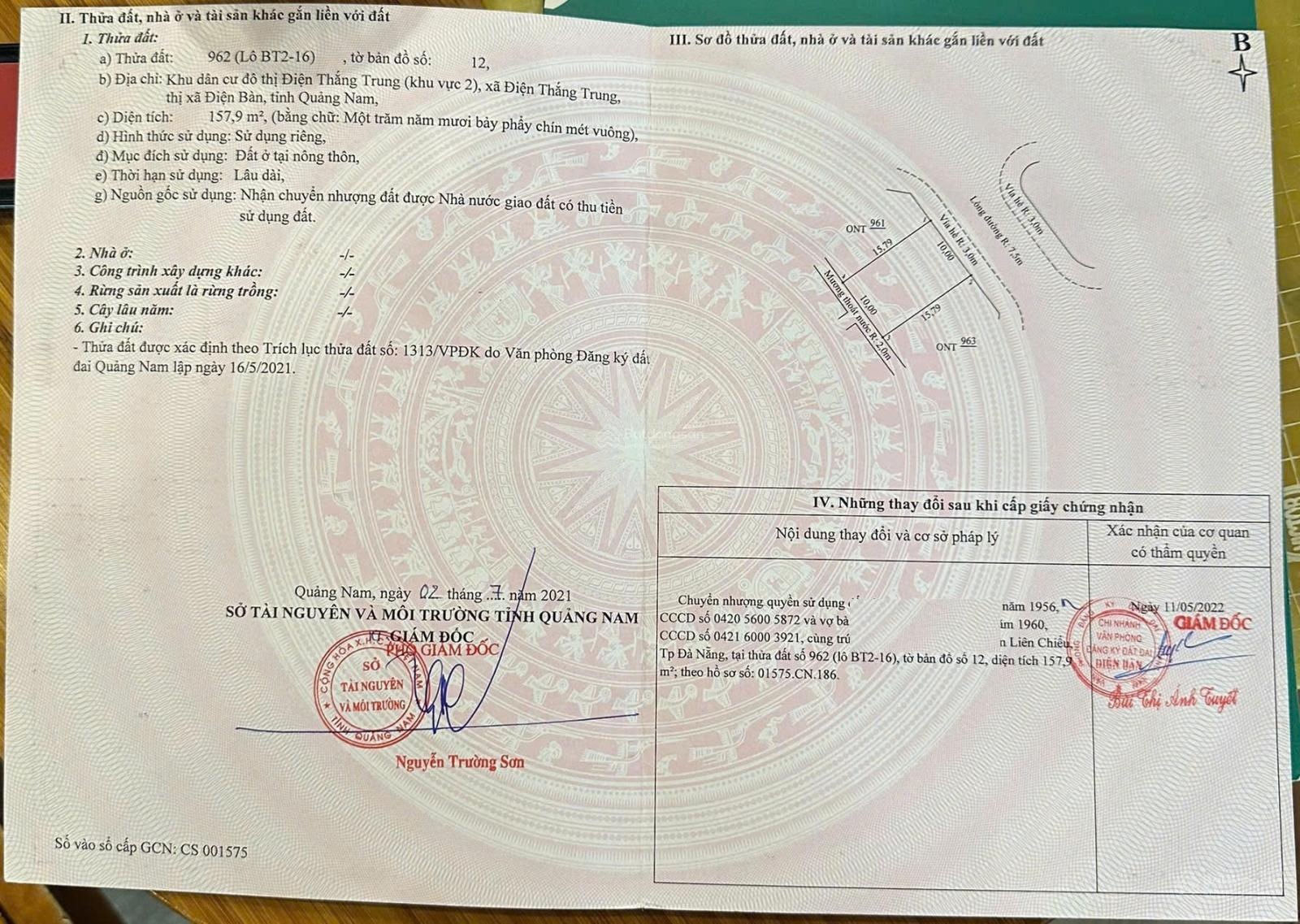 DRG - Lô biệt thự ngang 10m (hàng hiếm) - Điện Thắng Trung (An Thắng, Đà Nẵng)