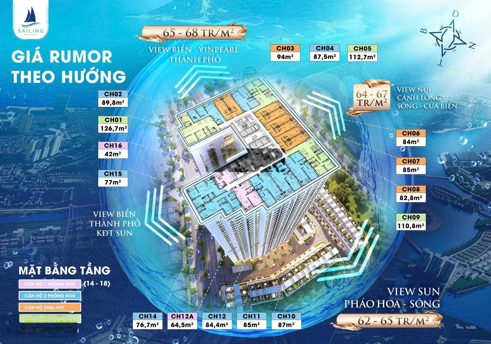 Căn hộ view biển Sailing ngay trung tâm Nha Trang thanh toán nhẹ nhàng theo tiến độ CĐT