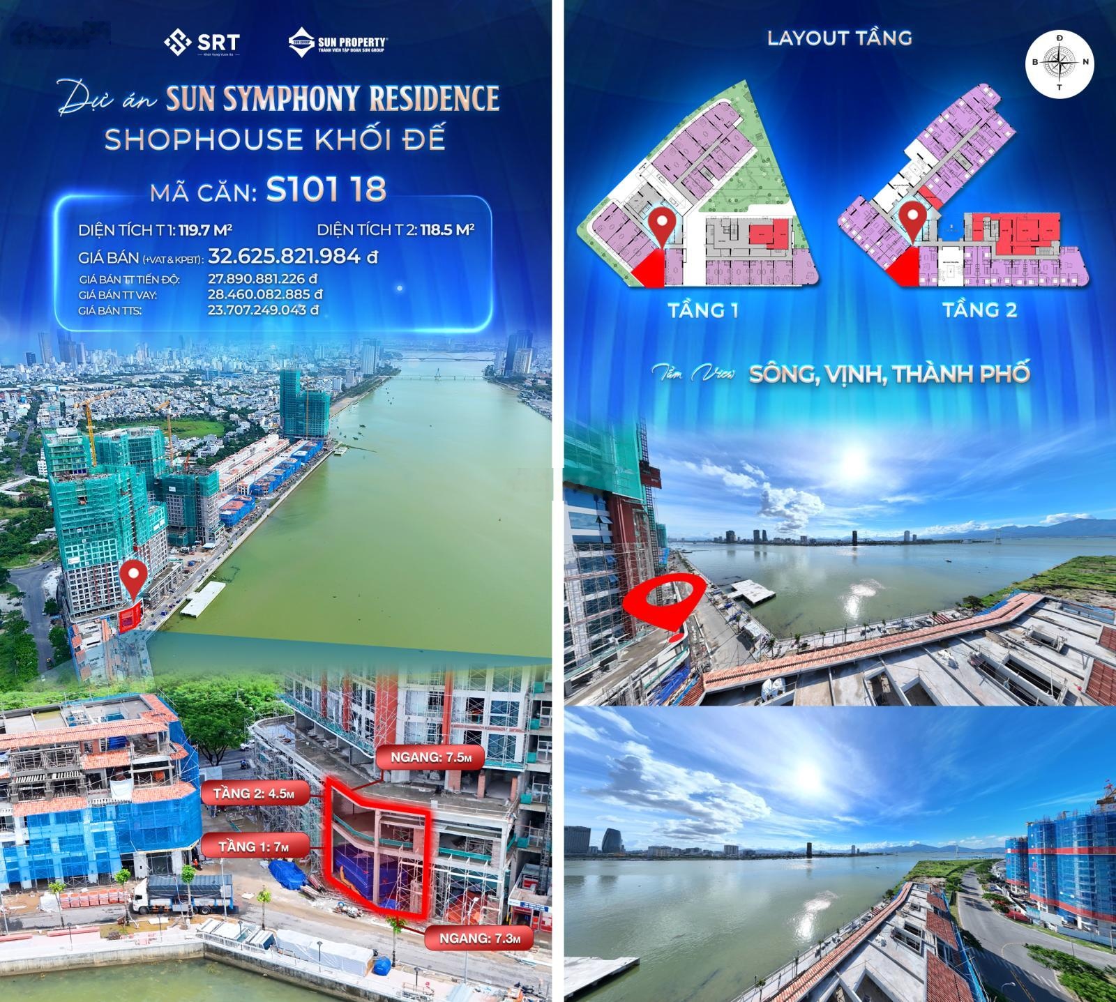 Lô góc - Shop khối đế - căn độc quyền view trực diện Sông Hàn - Kinh doanh tối đa hóa dòng tiền