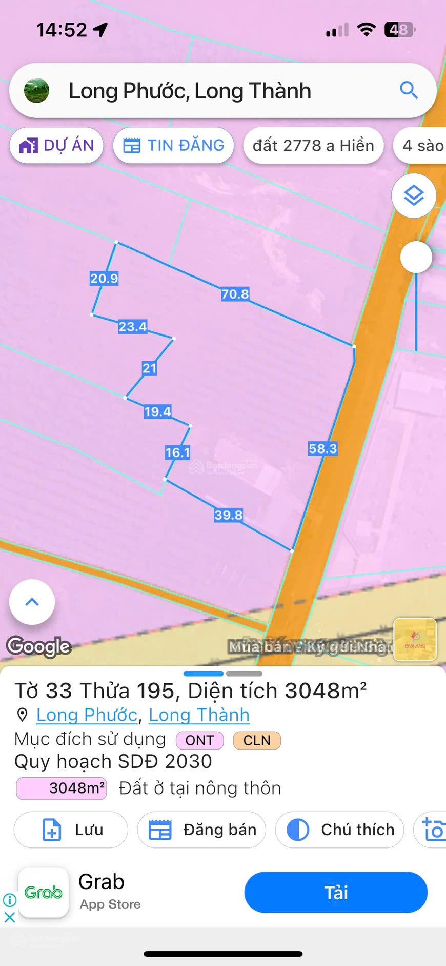 Đất Long Phước đối diện KCN Bàu Cạn - Tân Hiệp, đường nhựa, SHR thổ cư