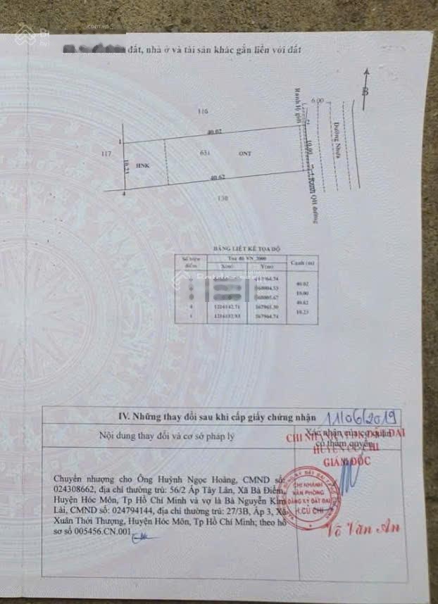 Chủ ngộp bán nhanh lô đất Xã Thái Mỹ, Củ Chi. Diện tích 407.6m2. SHR