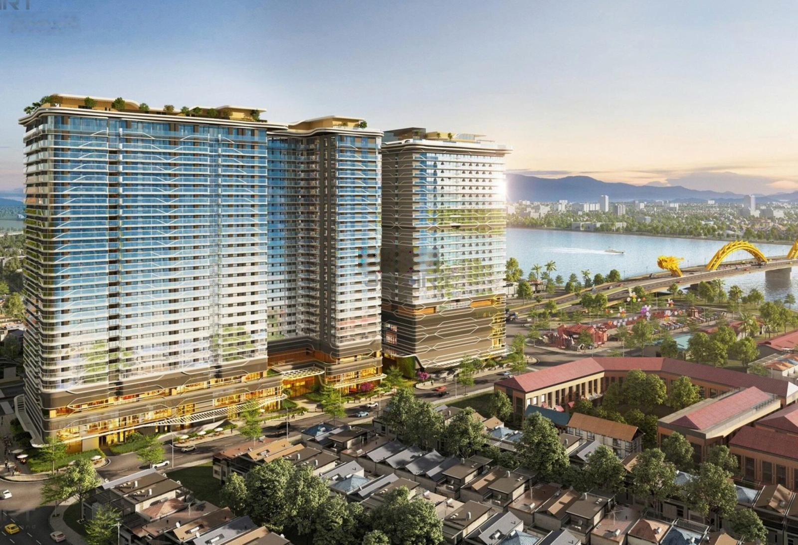 Căn hộ 1PN view sông Hàn, Cầu Rồng The Legend Da Nang Thiết kế hiện đại 55m