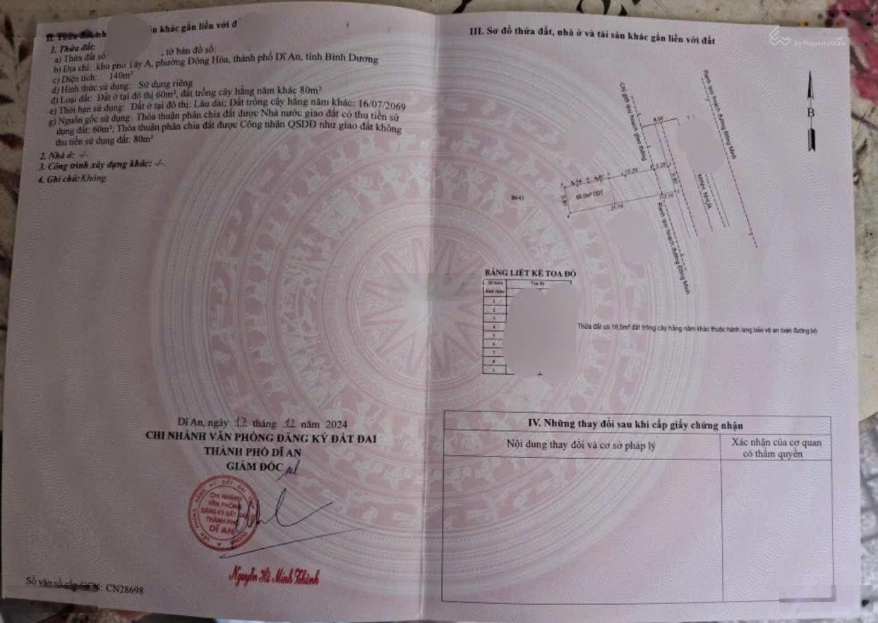 Đất mặt tiền kinh doanh gần BigC Go, phường Đông Hòa, TP Dĩ An