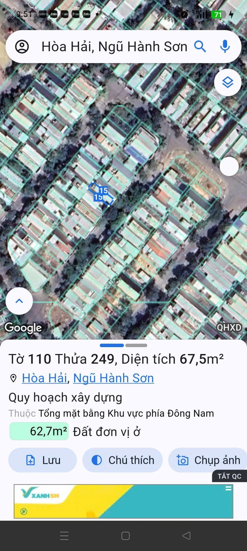 Bán đất tại Quán Khái 5, Hòa Hải, hướng Đông Nam, sạch sẽ, giá rẻ nhất thị trường