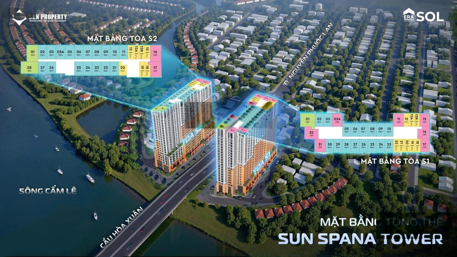 Cần bán căn hộ 3PN 2WC tại Spana Tower, giá cực chất 7,6 tỷ, 95,5m2, cẩm lệ, đà nẵng