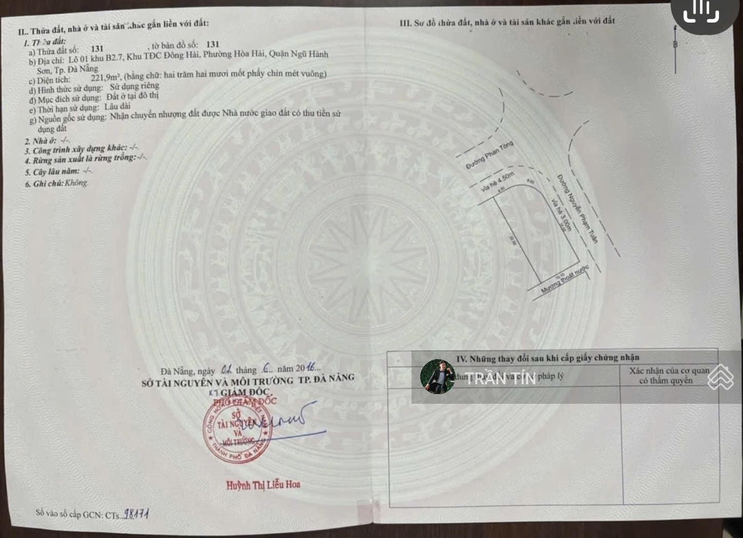 Lô đất Góc 2 mặt tiền đường Phan Tòng & Nguyễn Phạm Tuân.