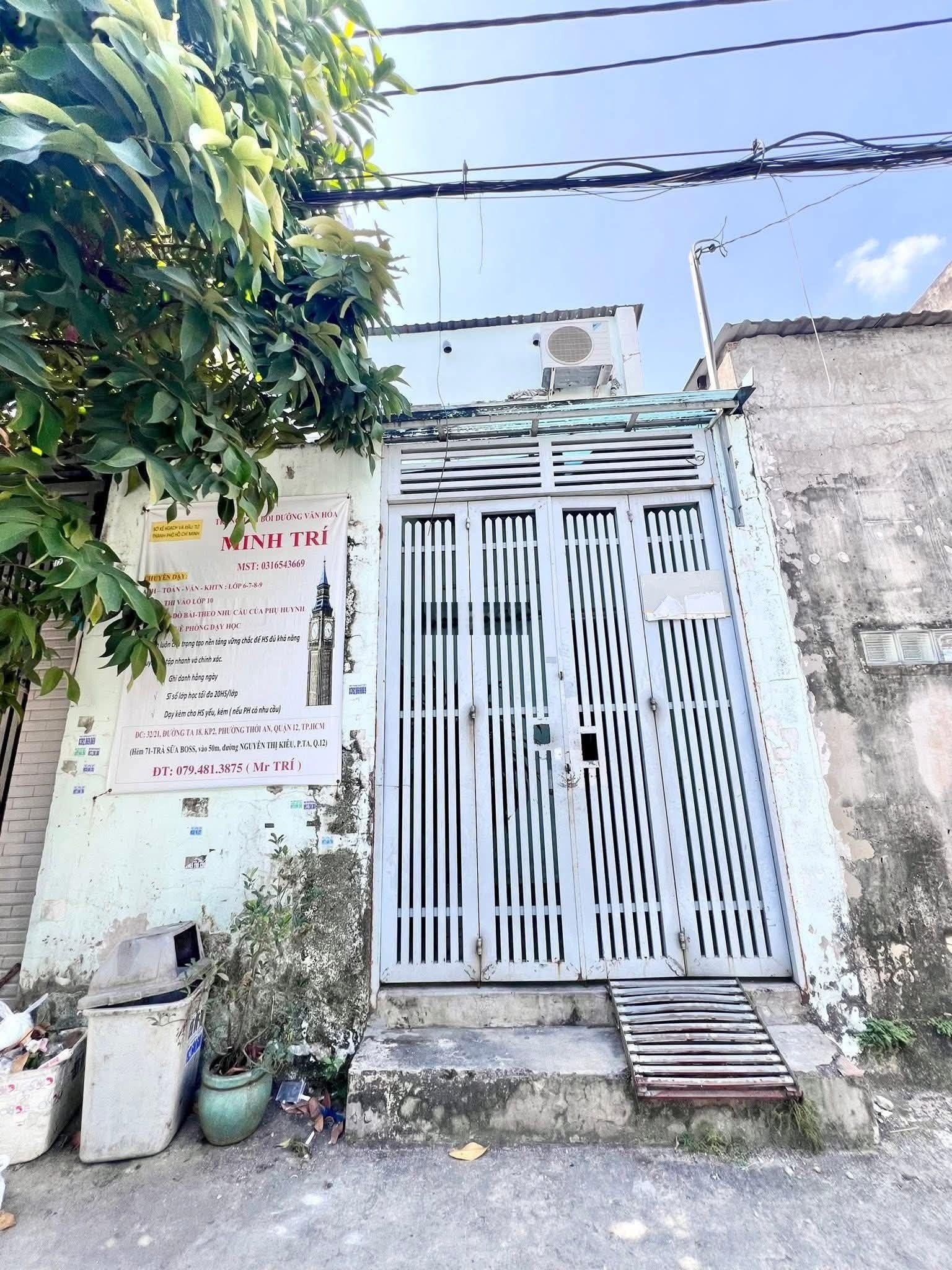 Nhỉnh 4ty nhà 4x14=55m2, 2MT trước sau đều hẻm 6m Nguyễn Thị Kiêu P. Thới An Q12 gần quán Hưng Phát