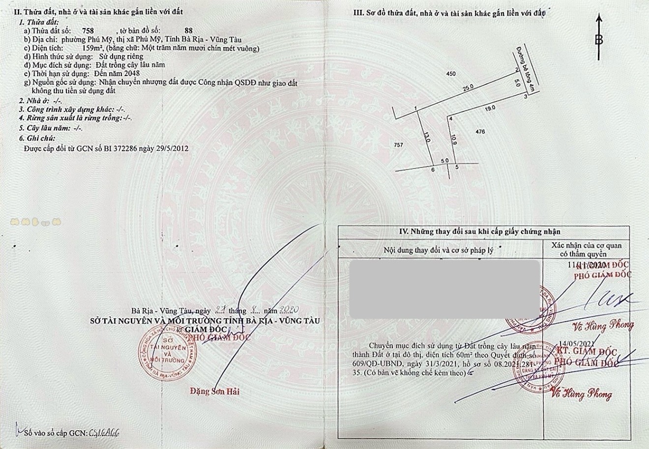 Bán lô đất vị trí đẹp hẻm số 4, đường số 3 khu Phú Mỹ, diện tích 159m2, có sẵn 60m2 thổ cư