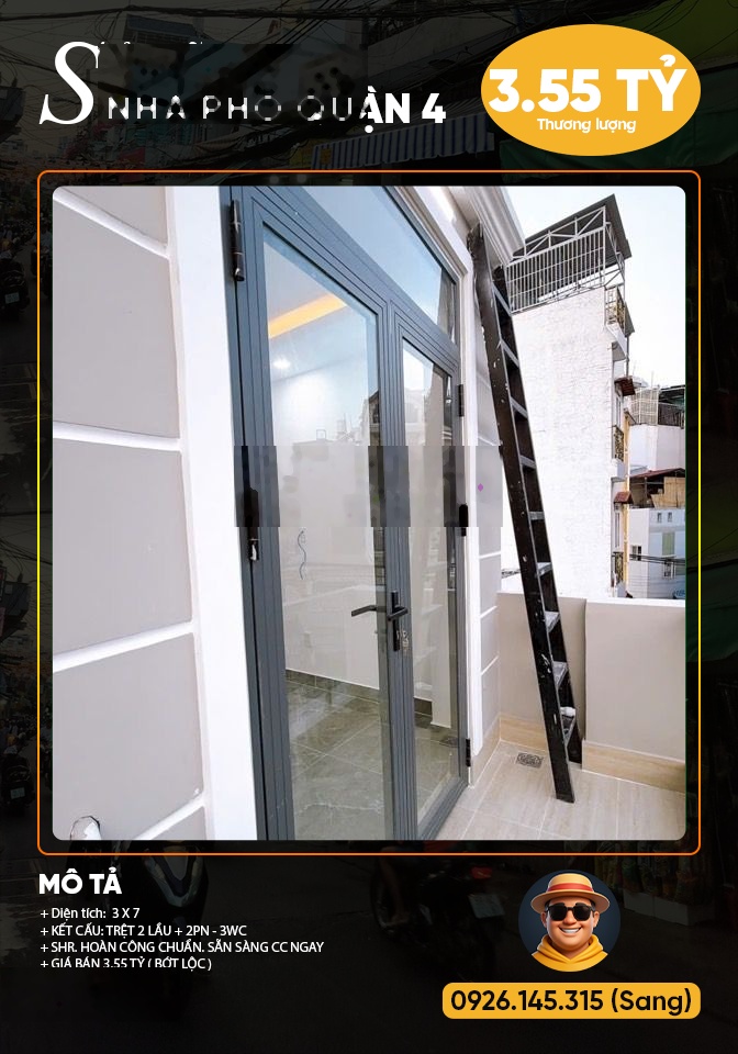 Siêu phẩm nhà mới 3 tầng đường Đoàn Văn Bơ Quận 4