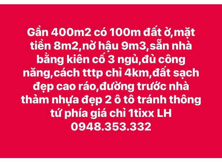 Cần bán 400m2 đất kèm nhà 3 phòng ngủ tại Quảng Định, xã Lưu Vệ, Thanh Hoá