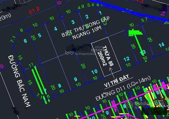 Đất ở DT: 200m2 đường 14m, khu biệt thự song lập, dự án 28ha, Nhà Bè - giá 33tr/m2