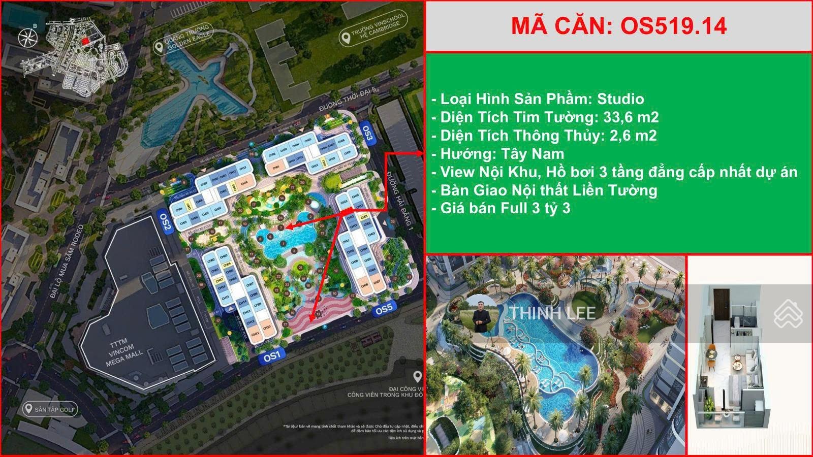 Bán căn studio view nội khu giá tốt tiện ích đẳng cấp