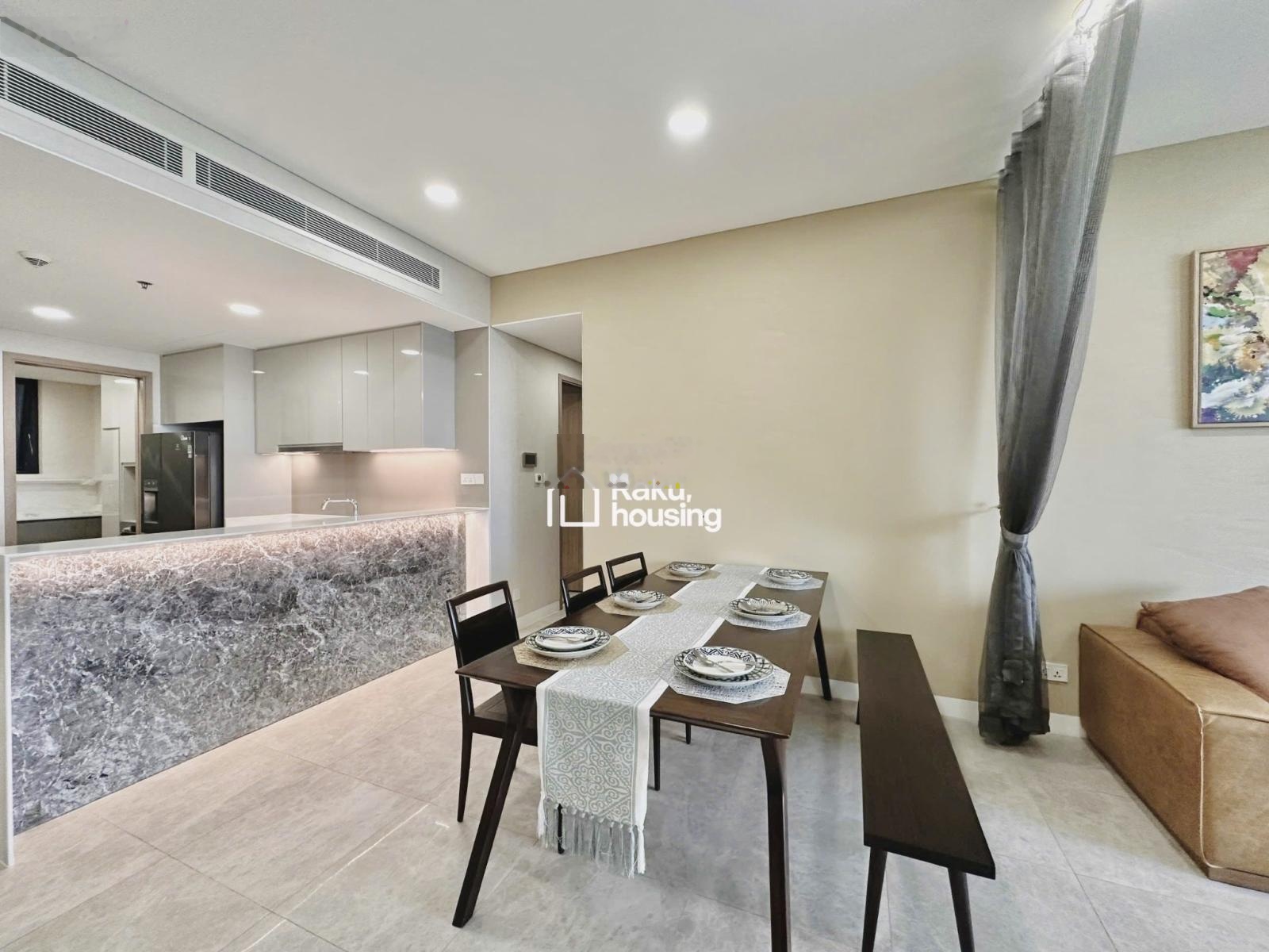 4PN căn hộ Thủ Thiêm view sông toàn cảnh - 185m2 đủ nội thất, thang máy riêng, bồn tắm nằm