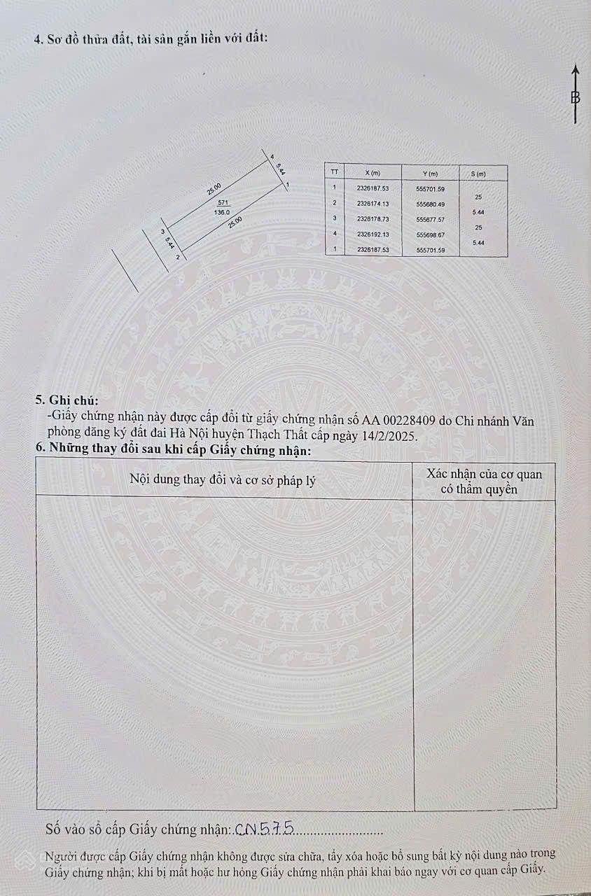 Chính chủ gửi bán lô 136m2.thổ cư 100%.Đất tái định cư bình yên. Xã hoà lạc Thành phố Hà Nội
