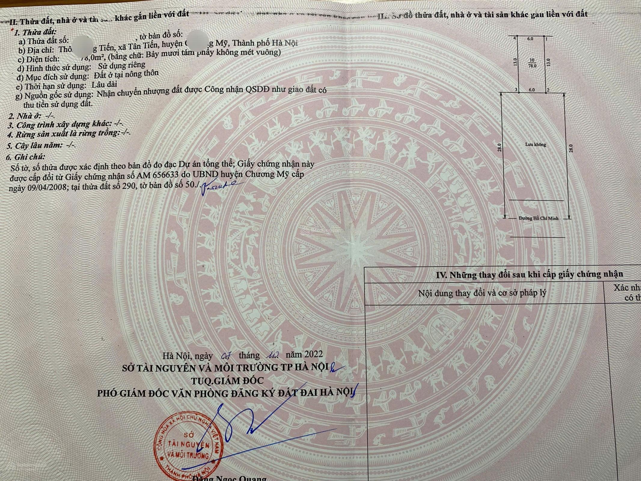 Mặt đường QL21A, thuộc Tân Tiến, Chương Mỹ Hà Nội. Giá 4tỷ1