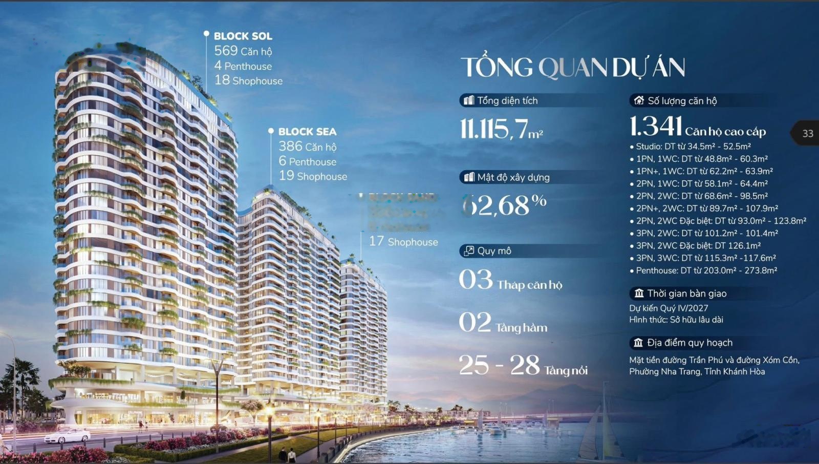 Căn hộ cao cấp mặt biển Trần Phú Nha Trang sở hữu lâu dài