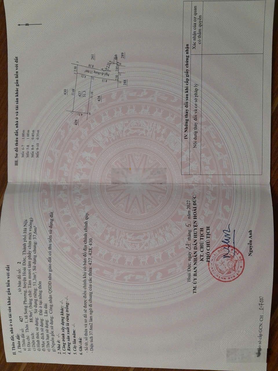 Bán nhà 3 tầng 51m dân xây tại song phương hoài đức gần nhiều tiện ích .