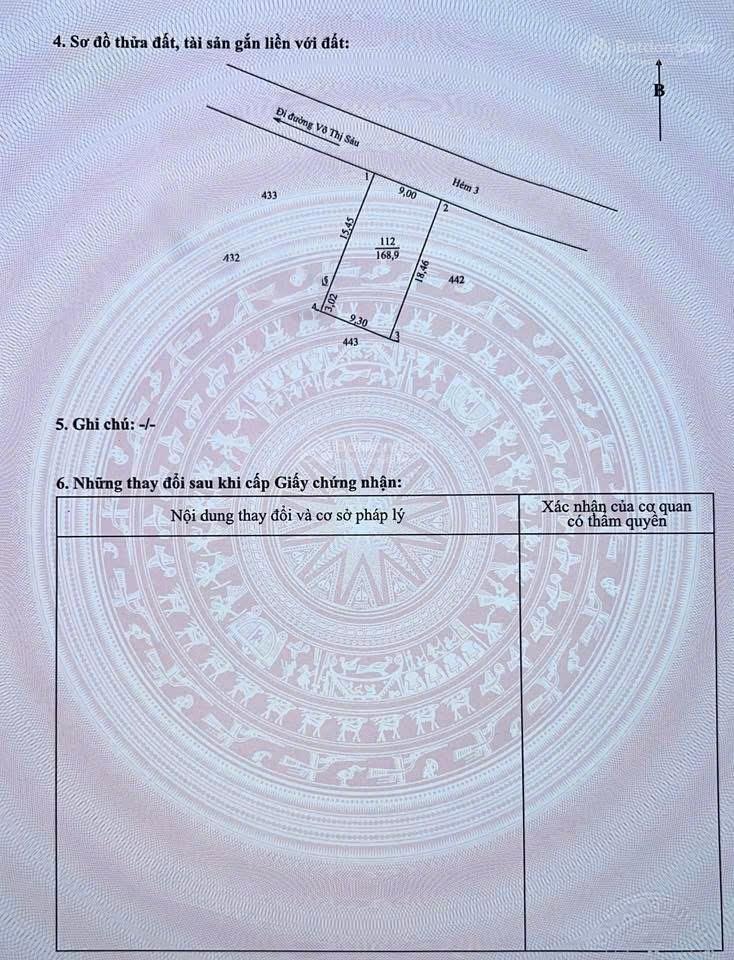 Bán đất xây biệt thự bãi sau ngay sát Bờ Hồ Võ Thị Sáu Vị trí cực VIP ô tô tránh Giá tốt chỉ 21 tỷ