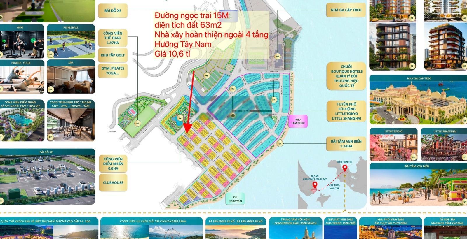 Siêu phẩm nhà phố sát hồ bơi, công viên và biển dự án vinhomes pearl bay nha trang chỉ 10,6 t.ỷ